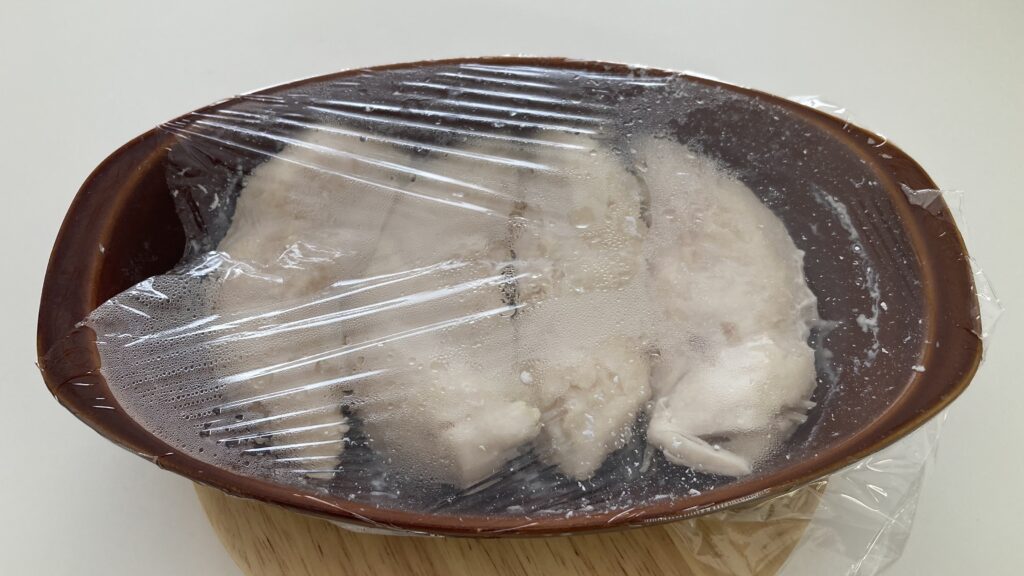 レンジで加熱した鶏ささみ